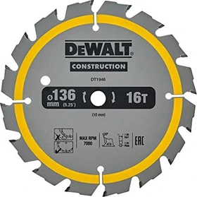 DeWalt DT1946 Kreissägeblatt 16Z, 136x1.5x10mm, 1 Stück