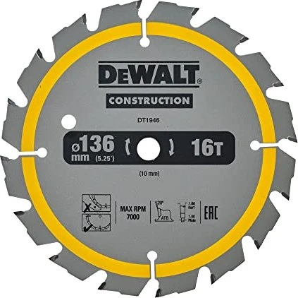 DeWalt DT1946 Kreissägeblatt 16Z, 136x1.5x10mm, 1 Stück