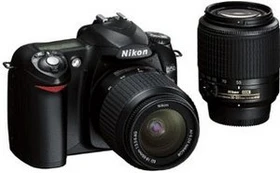 Nikon D50 schwarz mit Objektiv AF-S DX 18-55mm 3.5-5.6 G ED und AF-S DX 55-200mm 4.0-5.6 G ED
