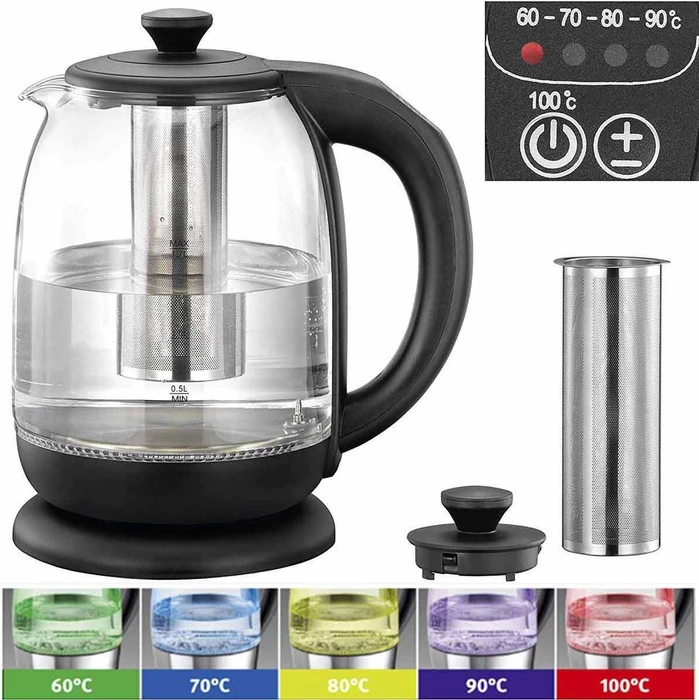 Melissa LED 1.7l Glas-Wasserkocher/Teekocher