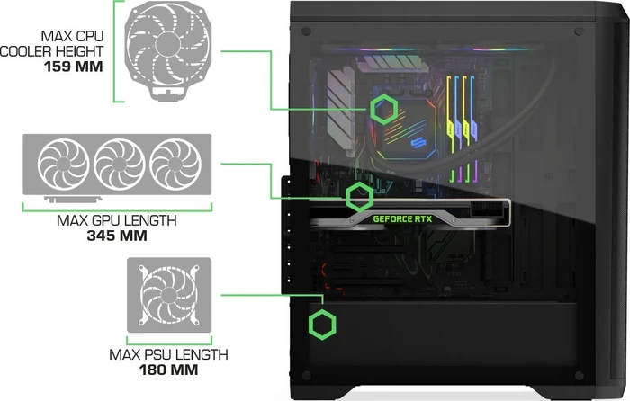 Endorfy SilentiumPC Ventum VT4V Evo TG ARGB, Glasfenster