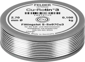 Felder Cu-Rotin 3 Sn97Cu3 Lötzinn 2.7mm, 100g