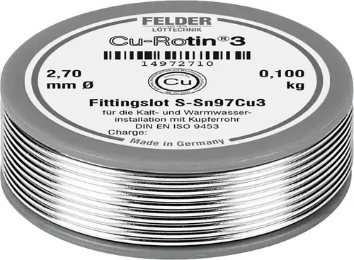 Felder Cu-Rotin 3 Sn97Cu3 Lötzinn 2.7mm, 100g