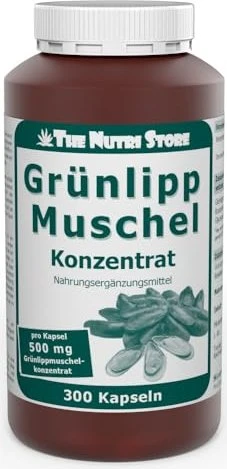 The Nutri Store Grünlippmuschel 500mg Konzentrat Kapseln, 300 Stück