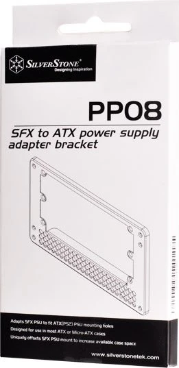 SilverStone PP08 SFX zu ATX Netzteil Adapter, schwarz