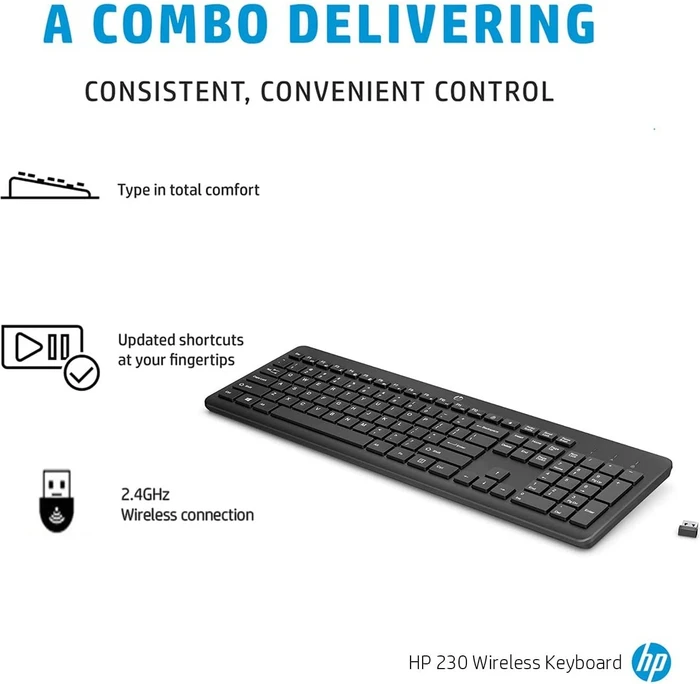 HP 230 Wireless Keyboard, USB, DE