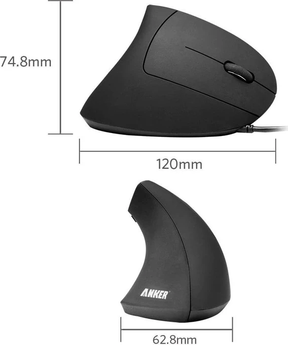 Anker vertikale ergonomische Maus, schwarz, USB