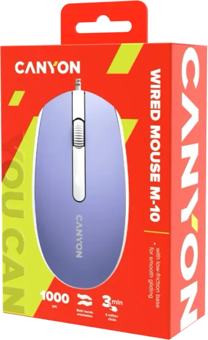 Canyon M-10 Wired Mouse, violett/weiß, USB