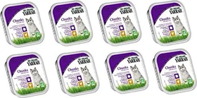 Yarrah Organic Cat Food Chunks with Chicken and Turkey, 800g (8x 100g)