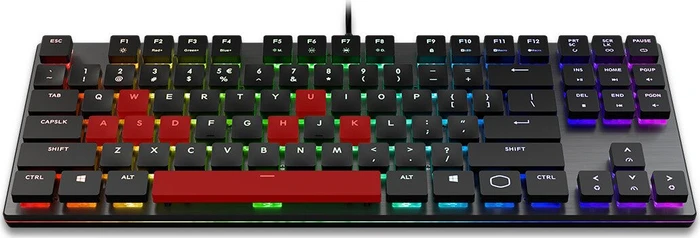 Cooler Master SK630 Tenkeyless, LEDs RGB, MX LOW PROFILE RGB RED, USB, DE