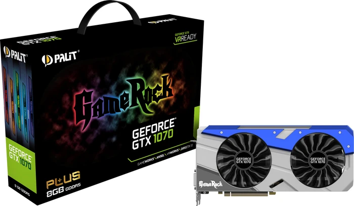 Palit GeForce GTX 1070 Gamerock+, 8GB GDDR5, DVI, HDMI, 3x DP