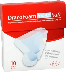 Dr. Ausbüttel DracoFoam Infekt haft Schaumstoff Wundauflage, 7.5 x 7.5cm, 10 Stück