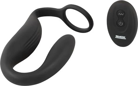 You2Toys Black Velvets Cock Ring With RC Butt Plug