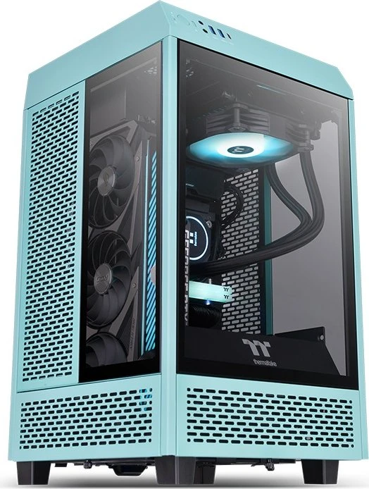 Thermaltake The Tower 100 Turquoise, türkis, Glasfenster, Mini-ITX