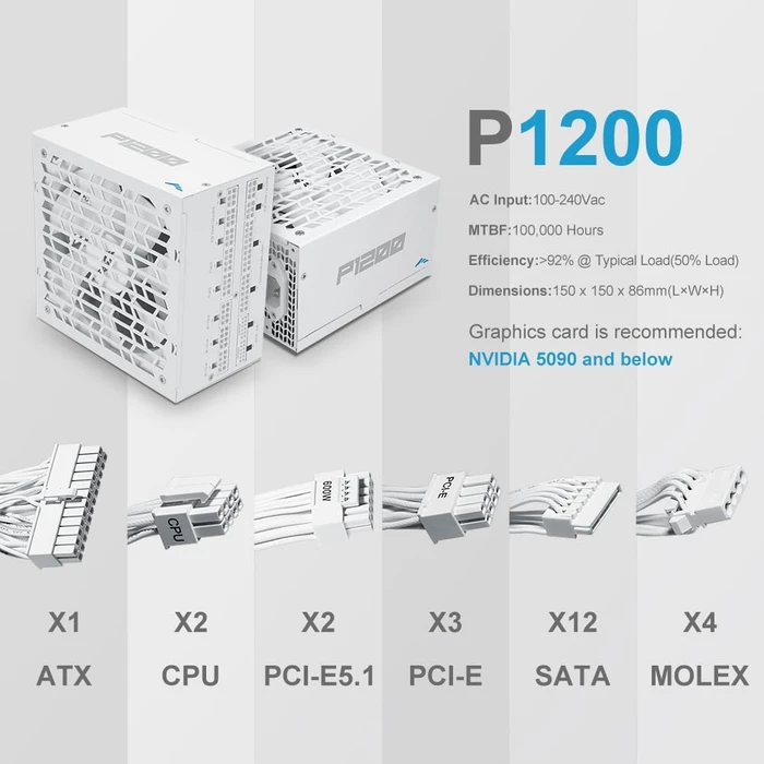 SAMA P Series P1200 weiß 1200W, ATX 3.1, UK-Version
