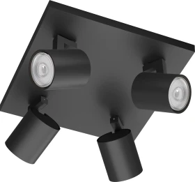 Philips Runner Spot 4-flammig schwarz