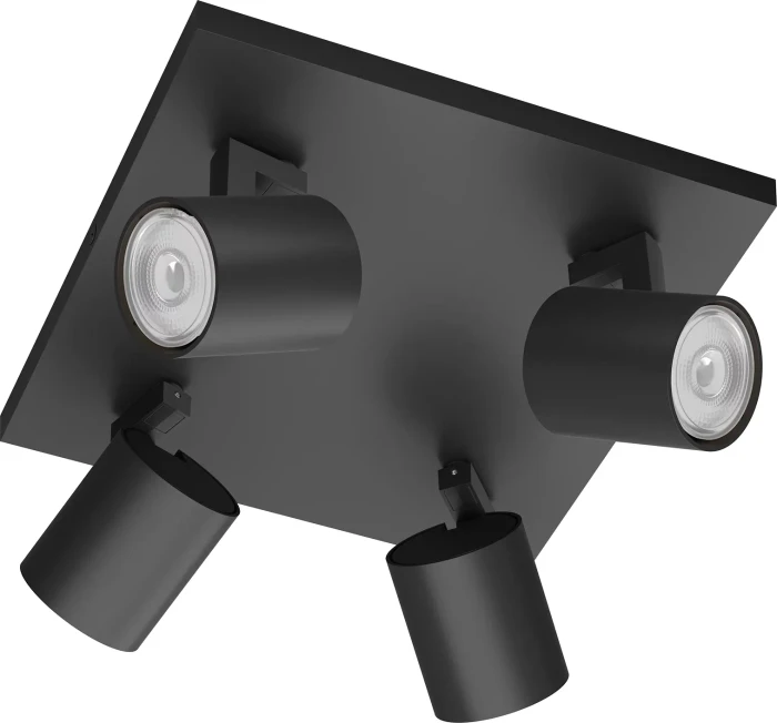 Philips Runner Spot 4-flammig schwarz
