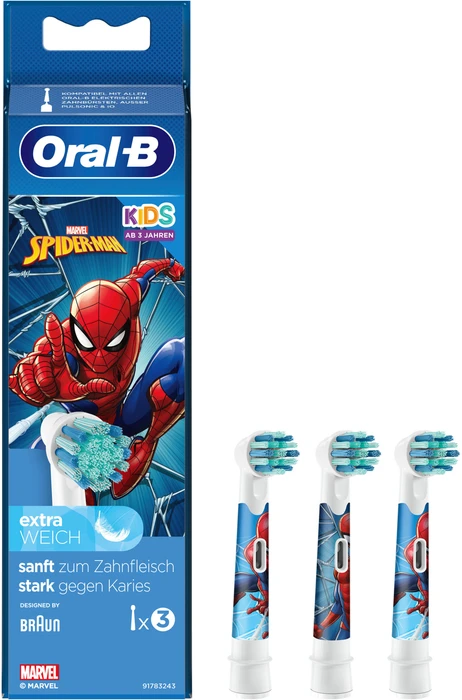 Oral-B Kids Spiderman Kinder-Ersatzbürste, 3 Stück