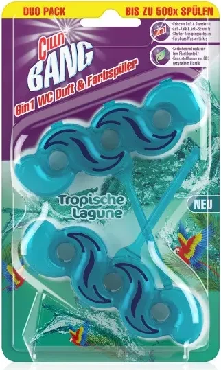 Cillit Bang WC Duft & Farbspüler Tropische Lagune, 2 Stück