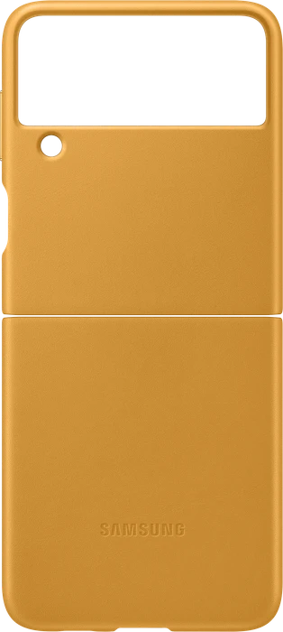 Samsung Leather Cover für Galaxy Z Flip 3 Mustard