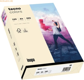 inapa tecno colors Universalpapier hellchamois, A4, 120g/m², 250 Blatt