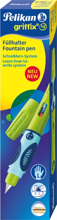 Pelikan griffix 4 green, linke Hand, Faltschachtel
