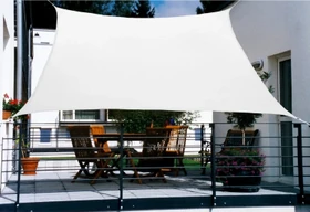 Floracord HDPE Viereck Sonnensegel 270x140cm cremeweiß