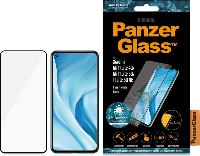 PanzerGlass Edge-to-Edge Case Friendly AntiBacterial für Xiaomi Mi 11 Lite schwarz