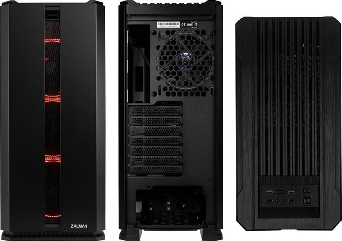 Zalman X3, schwarz, Glasfenster