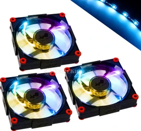 In Win Aurora RGB, schwarz/rot, LED-Steuerung, LED-Strips, 120mm, 3er-Pack