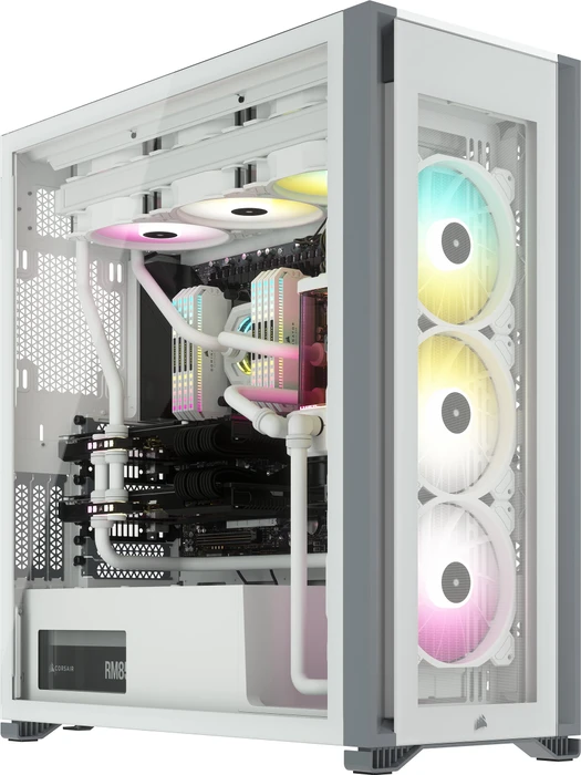 Corsair iCue 7000X RGB, weiß, Glasfenster