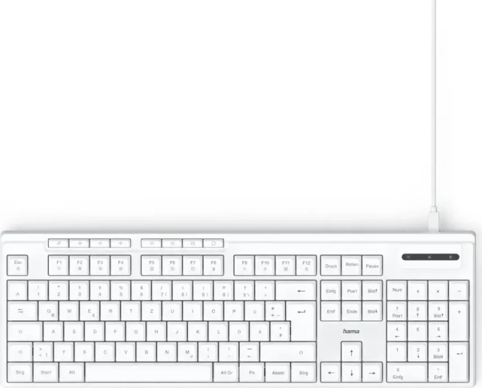 Hama CK-200 USB-Tastatur, weiß, USB, DE