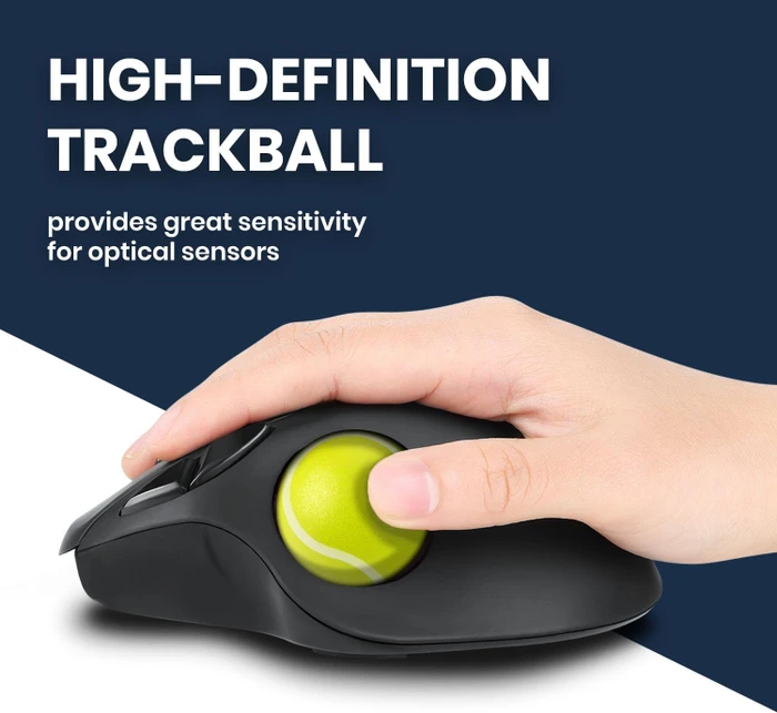 Perixx PERIPRO-303TNB 34mm für Perimice und Logitech M570, Ersatz-Trackball, Tennisball, gelb/weiß