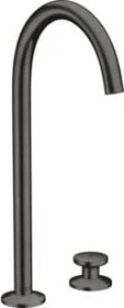 Hansgrohe Axor One 2-Loch Waschbeckenarmatur Select 260 Push-Open Ablaufgarnitur brushed black chrome