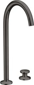Hansgrohe Axor One 2-Loch Waschbeckenarmatur Select 260 Push-Open Ablaufgarnitur brushed black chrome