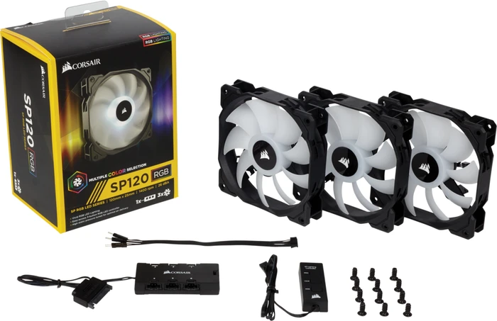 Corsair Air Series SP120 LED RGB High Static Pressure inkl. LED-Steuerung, LED-Steuerung, 120mm