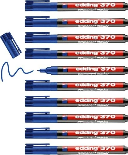 edding 370 Permanentmarker blau, 10er-Pack