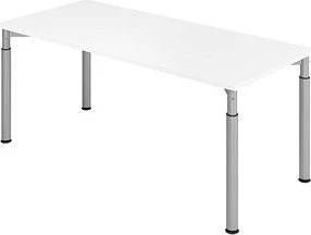 Kaiserkraft Vera-Zwo VYS19/W/S Schreibtisch 180x80cm weiß/silber