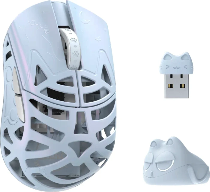 WLMouse Beast Miao Magnesium Gaming Mouse, blau/grau, USB