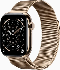Apple Watch Series 11 (GPS + Cellular) 42mm Titan gold mit Milanaise-Armband gold