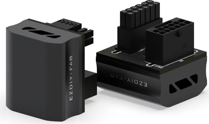 EZDIY-FAB 12VHPWR Winkeladapter 180°, Variante STD, Sense-Pins an der Oberseite, schwarz