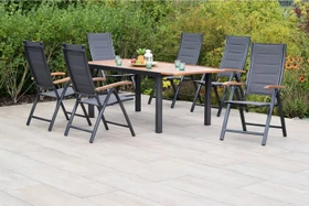 Merxx Paxos Gartenmöbel-Set grau/braun, 7-tlg.