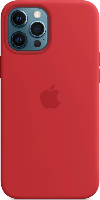 Apple Silikon Case mit MagSafe für iPhone 12 Pro Max rot