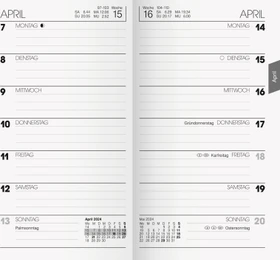 Brunnen 758 Ersatzeinlage Taschenkalender 2024, 87x153mm, 40 Blatt