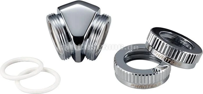 Phanteks Glacier Verbinder für Rohre 45° 16mm chrome