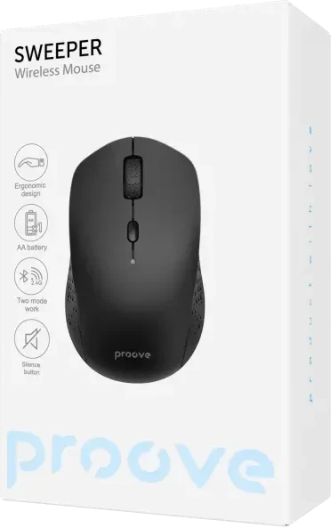 Proove Sweeper Wireless Mouse, schwarz, USB/Bluetooth