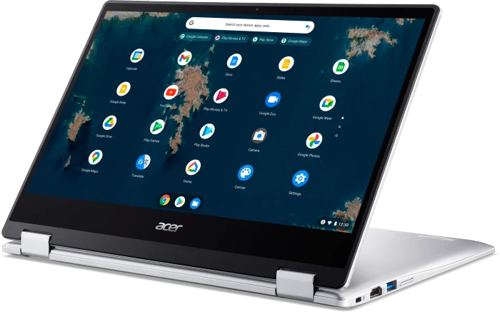 Acer Chromebook Spin 314 CP314-1HN-C11N, Sparkly Silver, Celeron N4500, 8GB RAM, 64GB Flash, DE