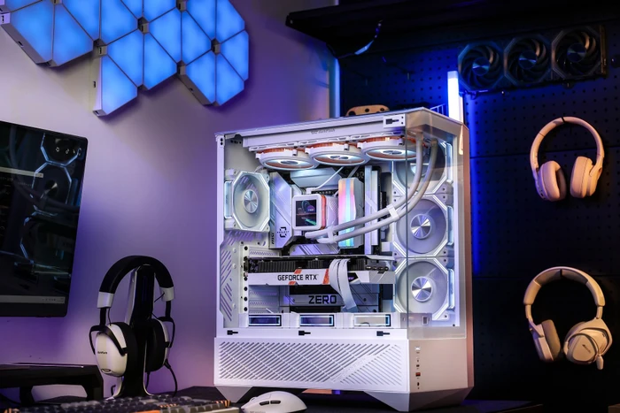DarkFlash DY460 White, Glasfenster