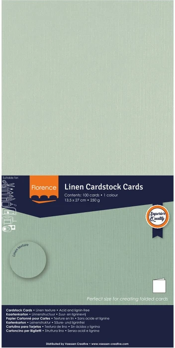 Vaessen Creative Leinenkarton, 270x135mm, Aqua, 100 Blatt