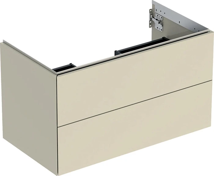 Geberit ONE Unterschrank für Waschtisch, mit zwei Schubladen, 90cm, sandgrau/lackiert hochglanz